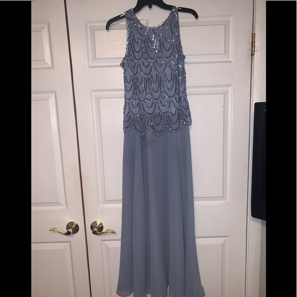Dusty Blue Evening Gown